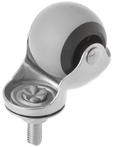 SCmt 20 - Мебельное колесо-шар 40 мм (болт М8, серая резина)